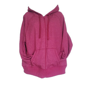 FADED GLORY SHERPA PLUSH YOUTH PINK ZIP UP HOODIE SIZE XL (16-18)